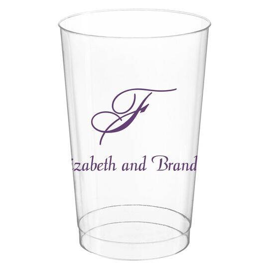 Pick Your Single Monogram with Text Clear Plastic Cups